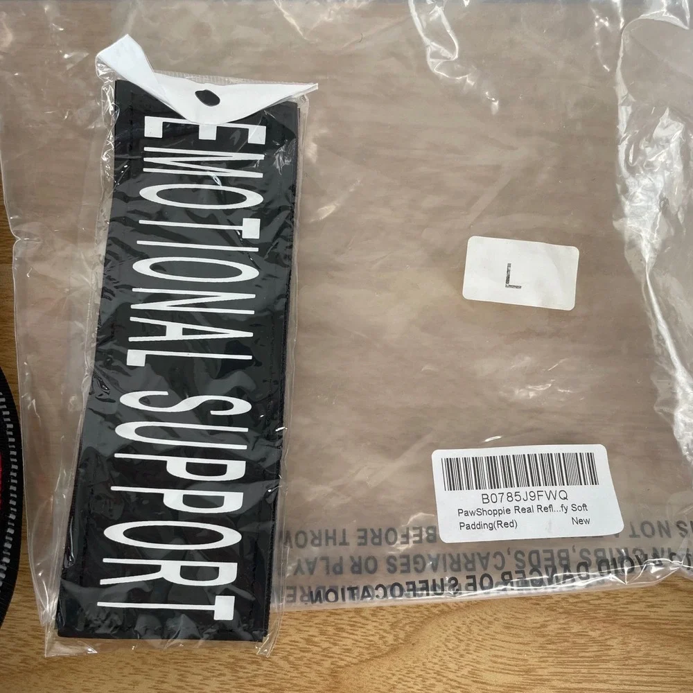 Pawshoppie Service Dog Harness Vest Red Black Large Reflective Padded Emotional - Picture 5 of 6